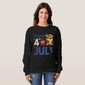 4th Of July American Tiger For Kids Cute Usa Tiger Sweatshirt (Vorne ganz)