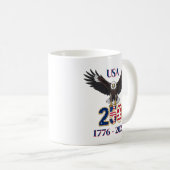 4th of July Anniversary 250 Years USA Bald Eagle Kaffeetasse (VorderseiteRechts)