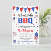 4th of July Backyard BBQ Invitation Einladung (Stehend Vorderseite)