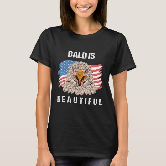 4th Of July Bald Is Beautiful Eagle Patriotic Amer T-Shirt (Vorderseite)