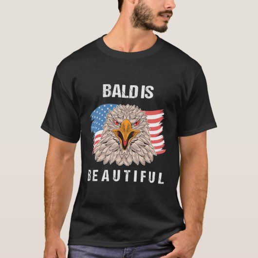 4th Of July Bald Is Beautiful Eagle Patriotic Amer T-Shirt (Vorderseite)