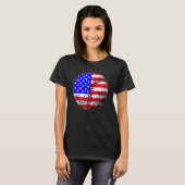 4th Of July Baseball American Flag Patriotic Weath T-Shirt (Vorne ganz)