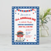 4th of July BBQ Party – ALL AMERICAN BBQ Einladung (Stehend Vorderseite)