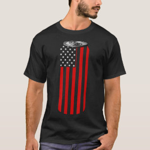 4TH Of July Beer Can Flag T-Shirt