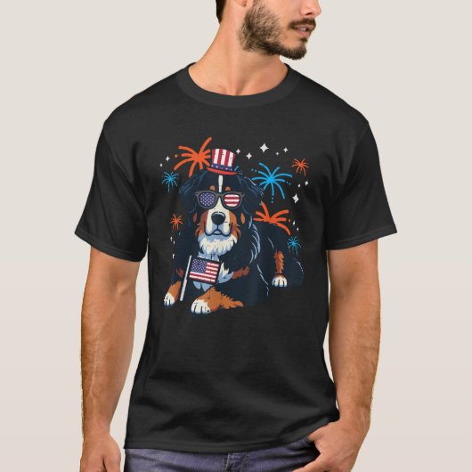 4th Of July Bernese Mountain Dog USA Patriot Men W T-Shirt (Vorderseite)