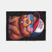 4th Of July Capybara – God Bless America Hat And P Fleecedecke (Vorderseite (Horizontal))