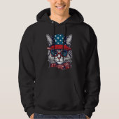 4th Of July Cat American Flag Patriotic Hoodie (Vorderseite)