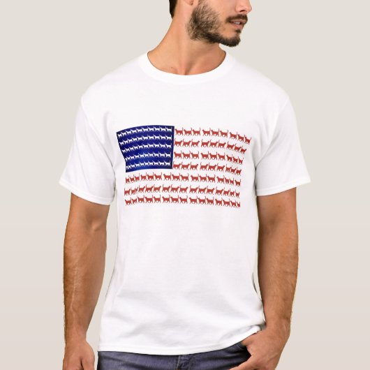 4th of July Cat Flag Red White and Blue T-Shirt (Vorderseite)