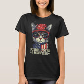 4th of July Cat Purroud To Be A Meowican, Patrioti T-Shirt (Vorderseite)