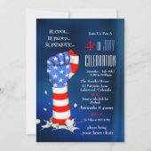 4th of July Celebration American Flag Fist Einladung (Vorderseite)