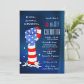 4th of July Celebration American Flag Fist Einladung (Stehend Vorderseite)