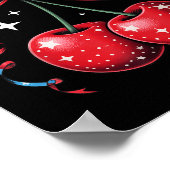 4th Of July Cherries Coquette Bow Patriotic Cherry Poster (Ecke)