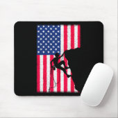 4th Of July Climbing Patriotic Usa Flag Mountain C Mousepad (Mit Mouse)