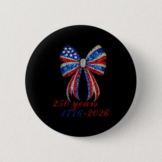 4th Of July Coquette American Flag Bow Funny Girls Button (Vorderseite)