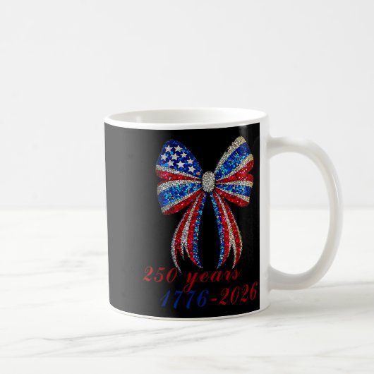 4th Of July Coquette American Flag Bow Funny Girls Kaffeetasse (Rechts)