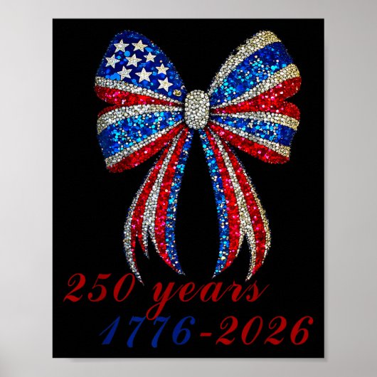 4th Of July Coquette American Flag Bow Funny Girls Poster (Vorne)