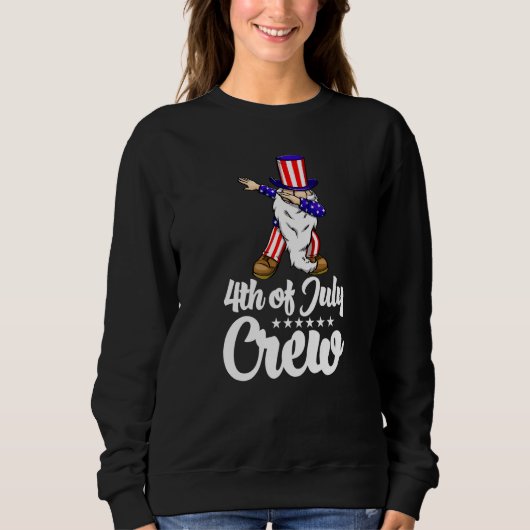 4th Of July Crew Gnome Women America Flag Love 1 Sweatshirt (Vorderseite)