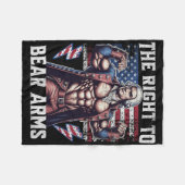 4th Of July Dad Usa Flag 2nd Bear Arms Bodybuildin Fleecedecke (Vorderseite (Horizontal))