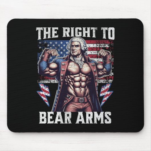 4th Of July Dad Usa Flag 2nd Bear Arms Bodybuildin Mousepad (Vorne)