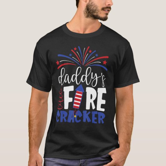 4th of July Daddy's Little Firecracker Toddler Kid T-Shirt (Vorderseite)