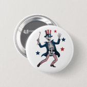 4th of July Dancing Skeleton Button (Vorne & Hinten)
