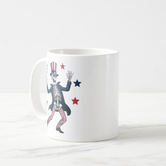 4th of July Dancing Skeleton Kaffeetasse (Vorderseite Links)