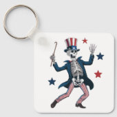 4th of July Dancing Skeleton Schlüsselanhänger (Vorderseite)
