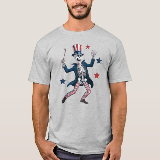 4th of July Dancing Skeleton Unisex T-Shirt (Vorderseite)