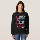 4th Of July Dog Bulldog American Flag Independence Sweatshirt (Vorne ganz)
