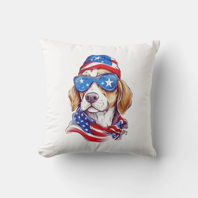 4th Of July Dog Sublimation-66361 Kissen (Vorderseite)