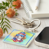 4th Of July Dog Sublimation-66361 Schlüsselanhänger (Vorderseite rechts)