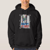 4th Of July Farmer Chicken Flower American Flag Pa Hoodie (Vorderseite)