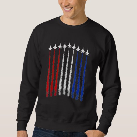 4th Of July Fighter Jet Airplane Flying American F Sweatshirt (Vorderseite)