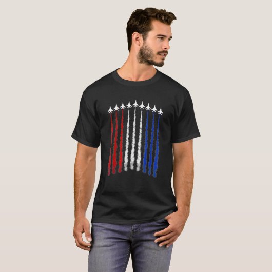 4th Of July Fighter Jet Airplane Flying American F T-Shirt (Vorne ganz)