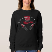 4th of July Fireworks Uncle Sam Hat Red White Blue Sweatshirt (Vorderseite)