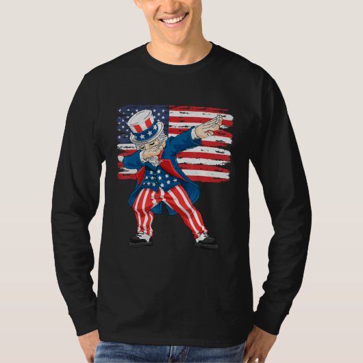 4th Of July  For Kids  Dabbing Uncle Sam Boys Men T-Shirt (Vorderseite)