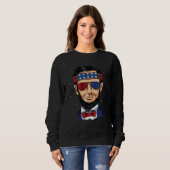 4th of July for Men Drinking Like Lincoln Abraham  Sweatshirt (Vorne ganz)