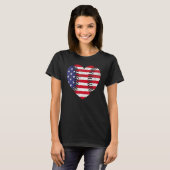 4th Of July   For Women American Flag Baseball Hea T-Shirt (Vorne ganz)