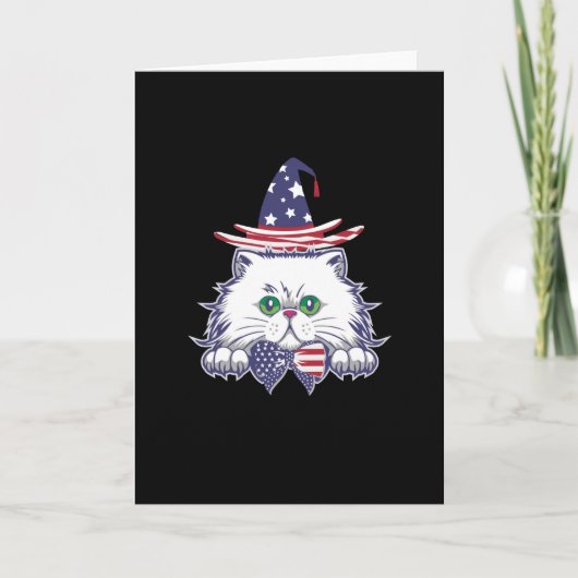 4th of July Freedom USA Patriotic Cat Karte (Vorderseite)