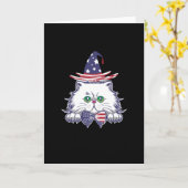 4th of July Freedom USA Patriotic Cat Karte (Gelbe Blume)
