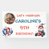 4th Of July Gnome Kid's Birthday  Banner (Horizontal)