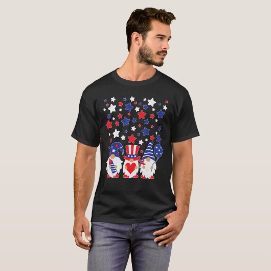 4th of July Gnomes Patriotic American Flag Cute Gn T-Shirt (Vorne ganz)