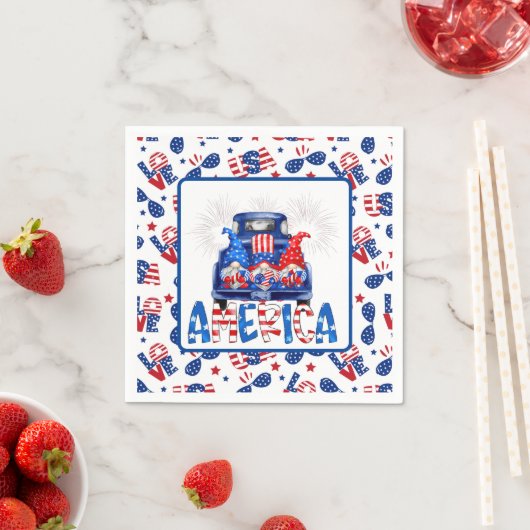 4th Of July Gnomes Serviette (Beispiel)