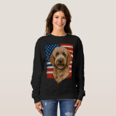 4th Of July Goldendoodle on Patriotic American Gol Sweatshirt (Vorne ganz)