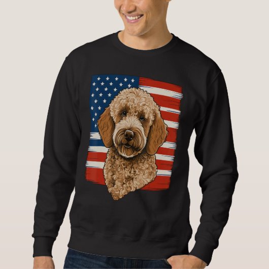 4th Of July Goldendoodle on Patriotic American Gol Sweatshirt (Vorderseite)
