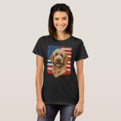 4th Of July Goldendoodle on Patriotic American Gol T-Shirt (Vorne ganz)