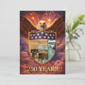 4th of July Great American Eagle Shield 250th Einladung (Stehend Vorderseite)