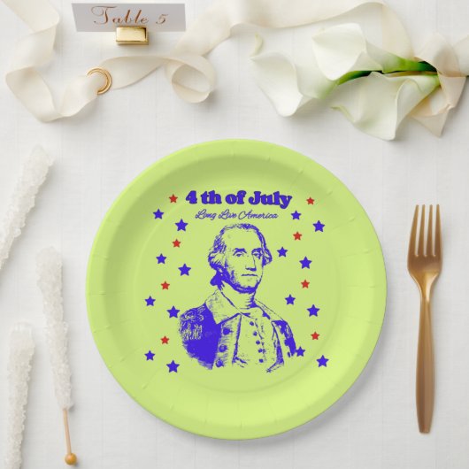 4th of July green Pappteller (Hochzeit)