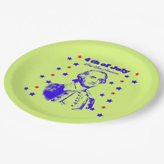 4th of July green Pappteller (Schrägansicht)