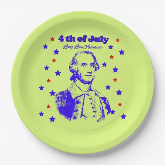 4th of July green Pappteller (Vorderseite)
